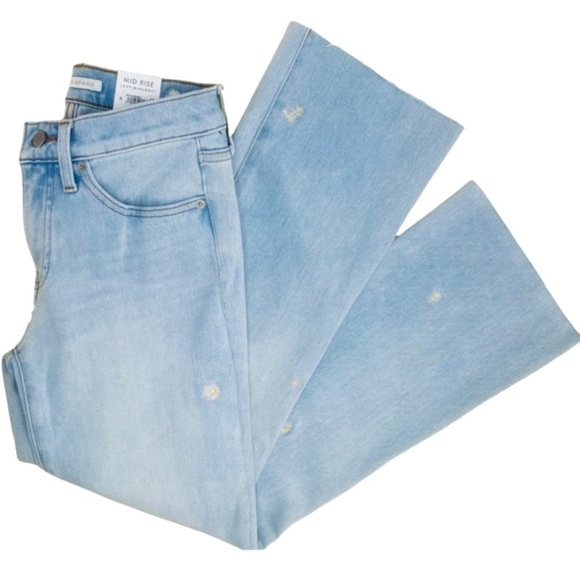 Lucky Brand Ava Mid Rise Crop Mini Boot with Floral Embroidery. Size 2 - Picture 2 of 14